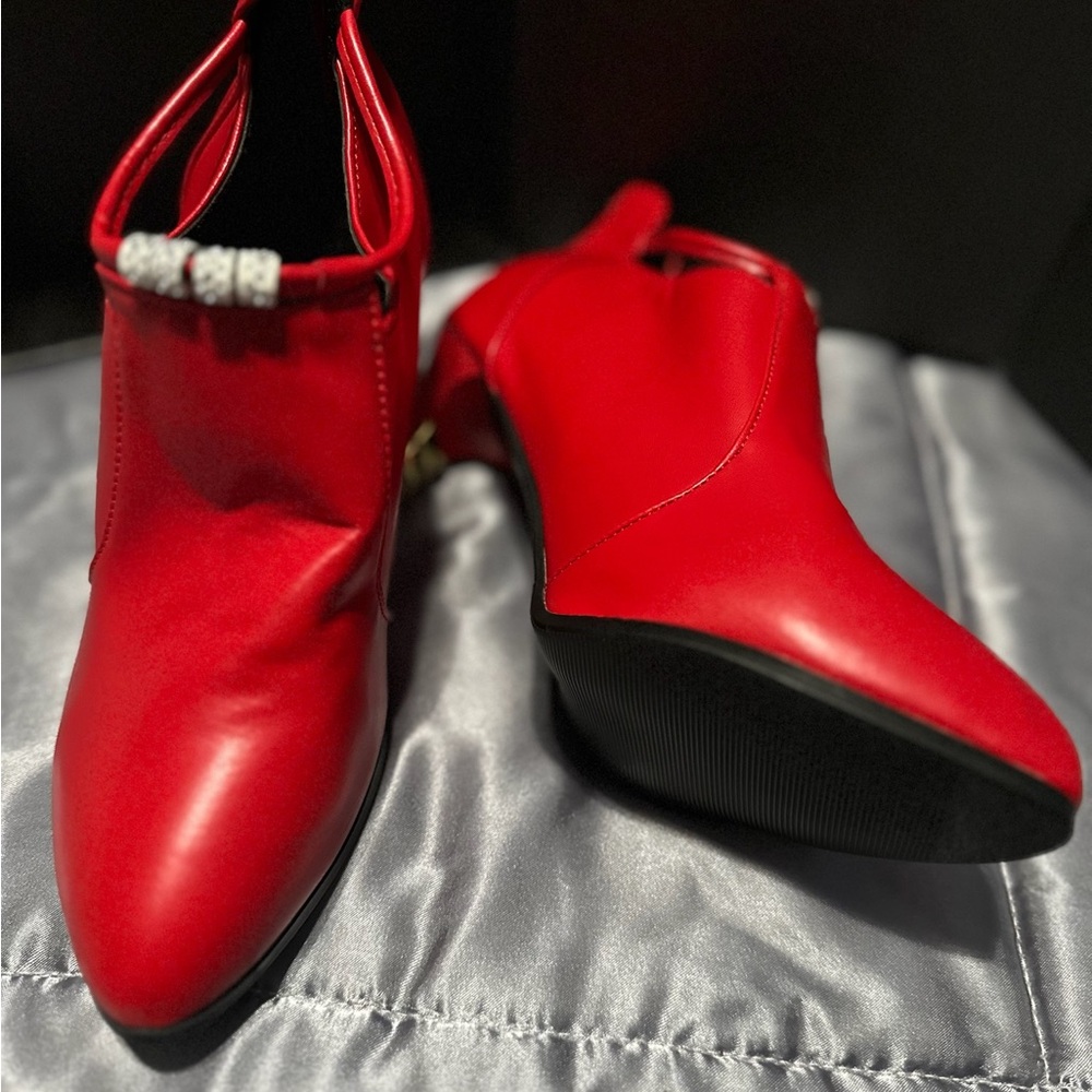 Elegant Red Women's Ankle Boots